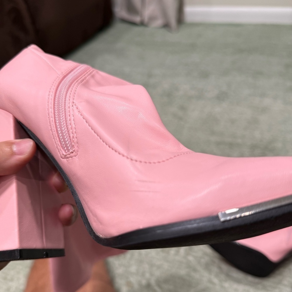 Public Desire Pink Heeled Boots - Picture 5 of 11